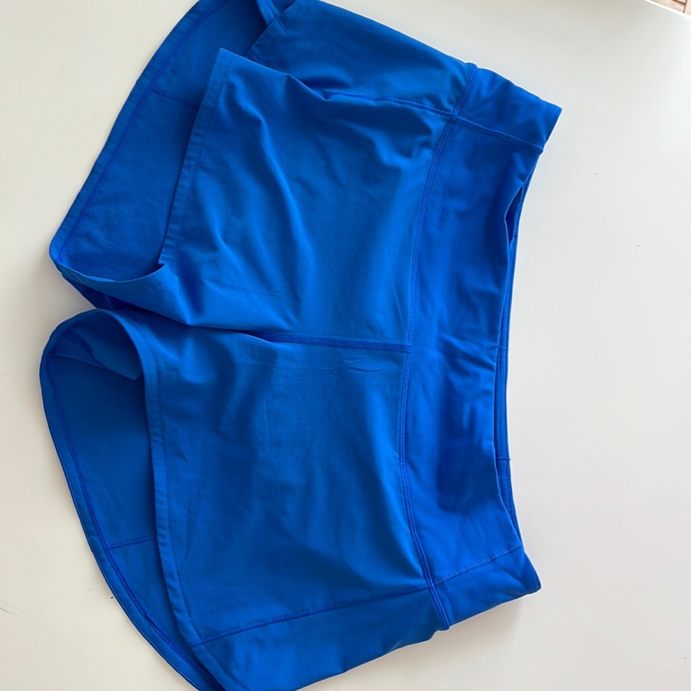 NWT Lululemon Wild Bluebell SpeedUp Shorts 4" (10) gorgeous color.
